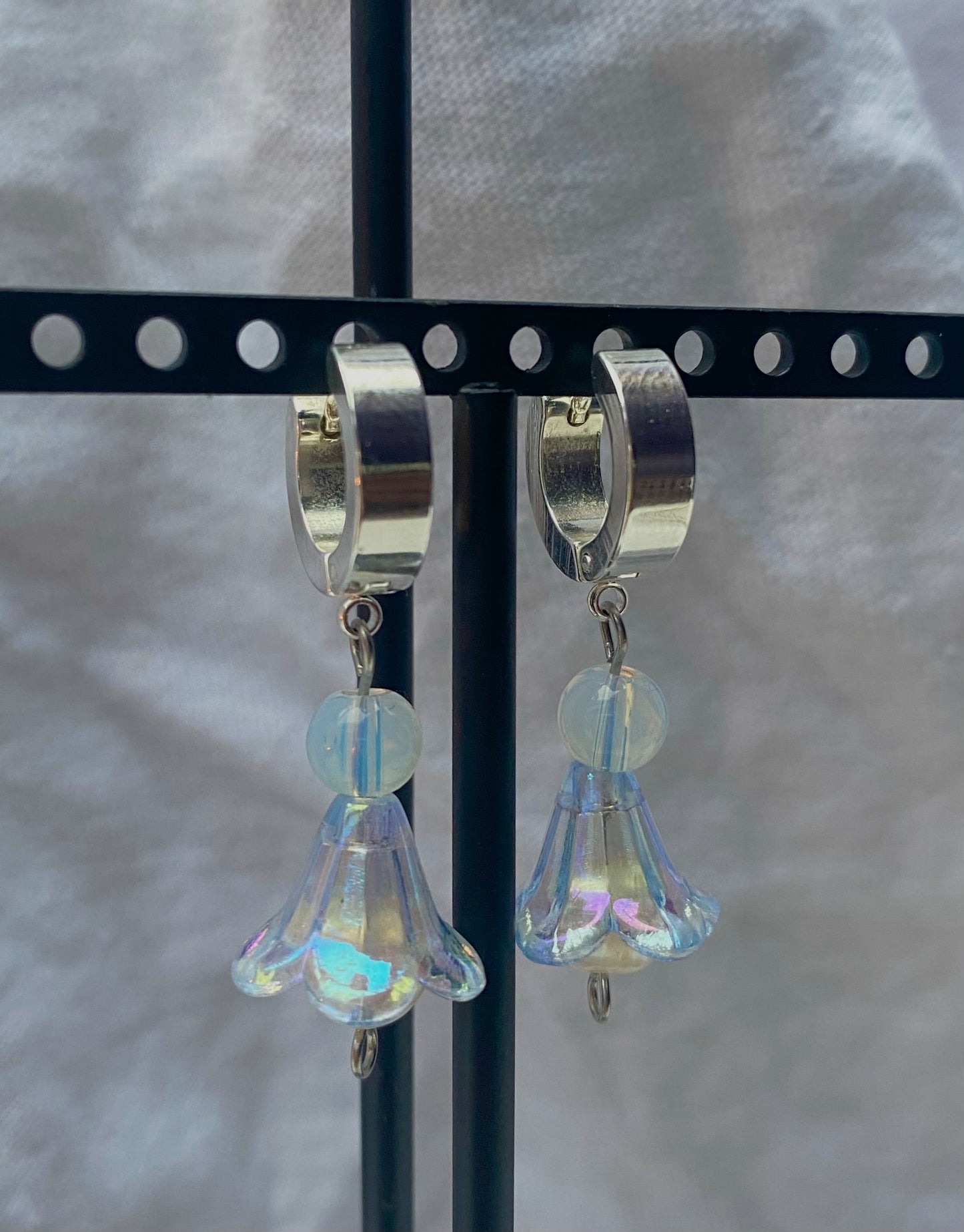 Rosebud Opalite Hoop Earrings