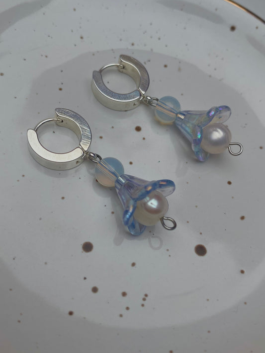 Rosebud Opalite Hoop Earrings