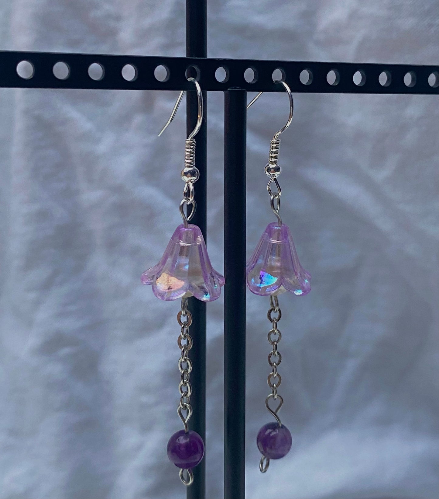 Violet Drop Amethyst Earrings