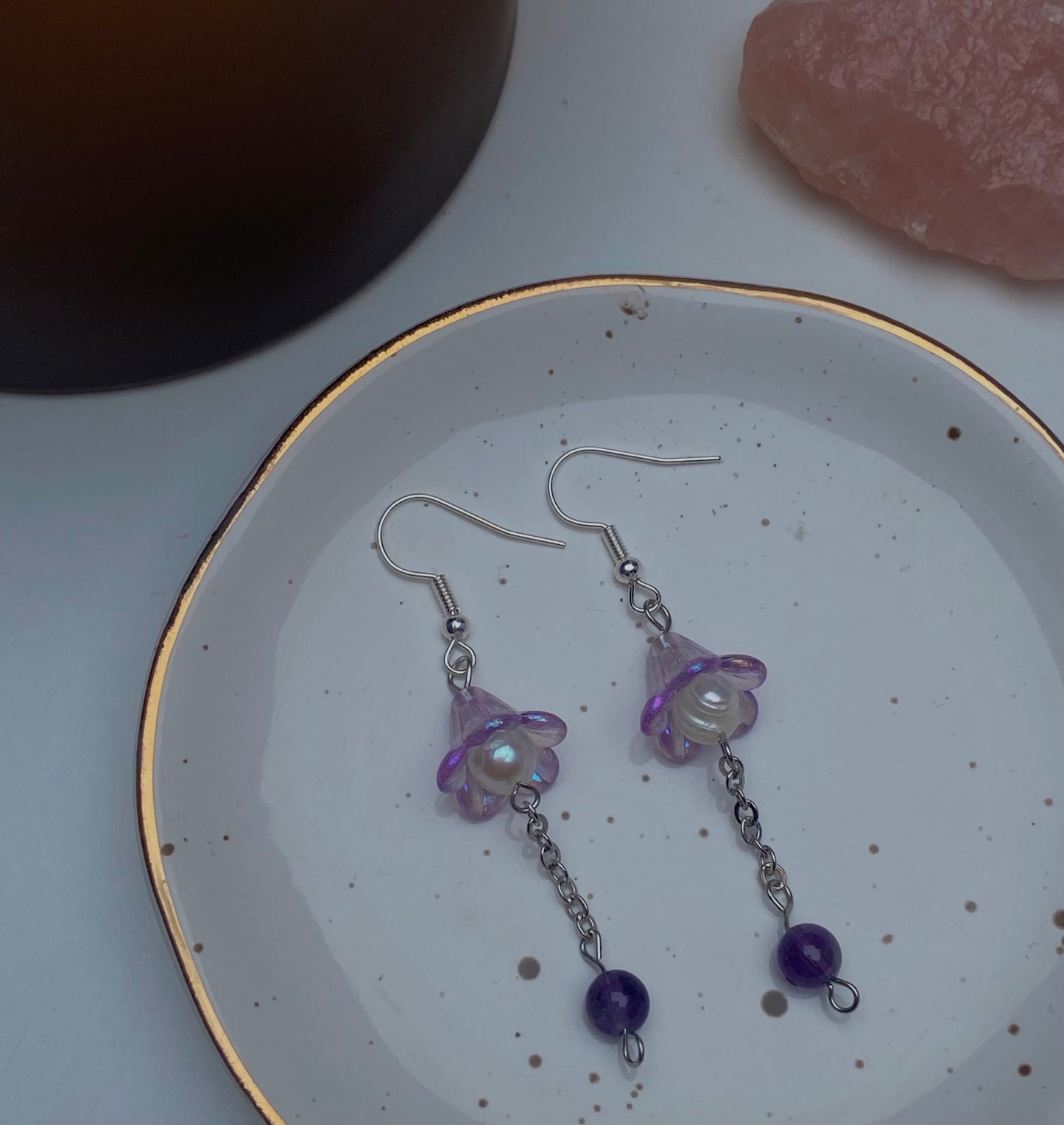 Violet Drop Amethyst Earrings